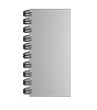 Broschüre mit Metall-Spiralbindung, Endformat DIN lang (105 x 210 mm), 108-seitig
