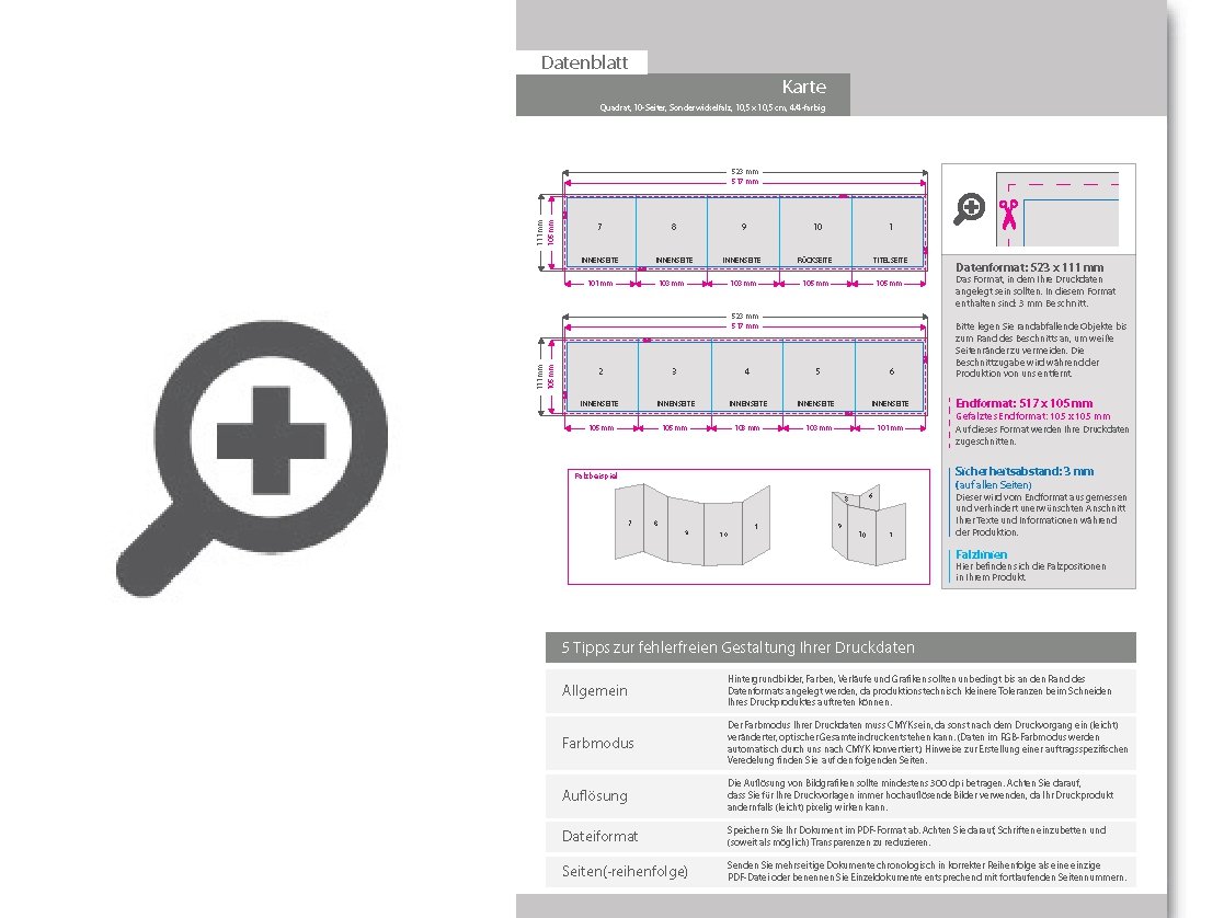 Product Bild taufkarte__gefalzt_auf_quadrat_10_5_cm_x_10_5_cm__vertikaler_sonderwickelfalz__10-seitig